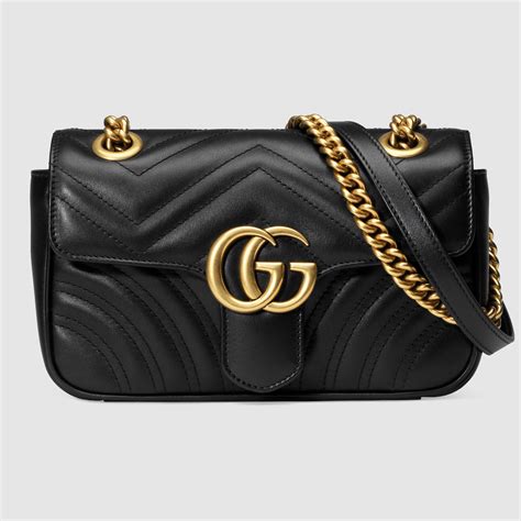 gucci black mini gg marmont chain bag|Gucci Marmont matelasse mini bag.